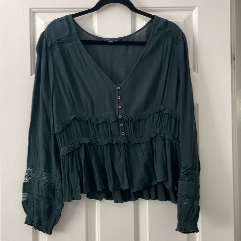 Teal American Eagle Blouse!
